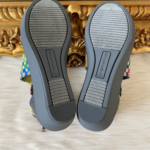 Steven By Steve Madden Demo Rainbow Elastic Strap Low Wedge Sandal - Picture 12 of 12